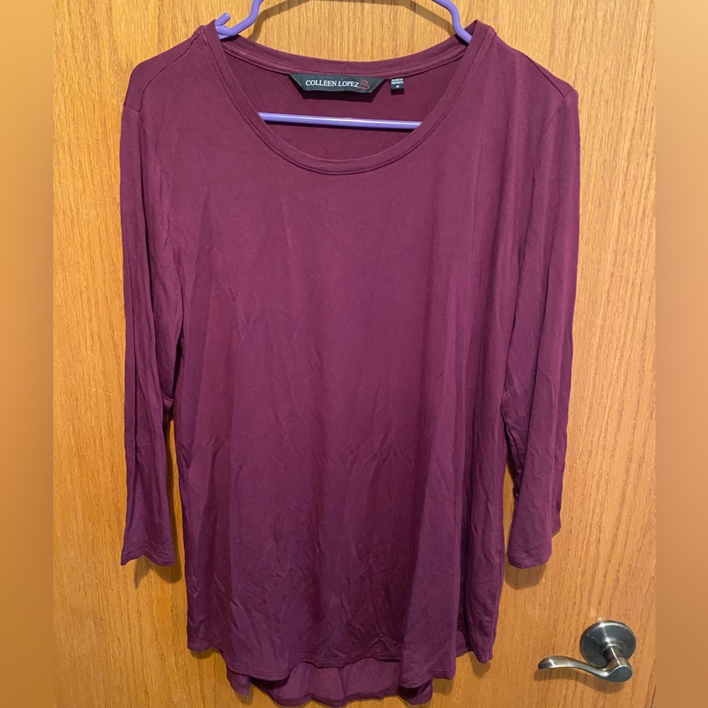 Colleen Lopez Long Sleeve Tee - Burgundy Color ☂️